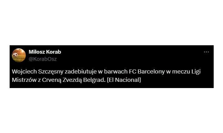 Znamy DATĘ DEBIUTU Wojciecha Szczęsnego w Barcelonie!